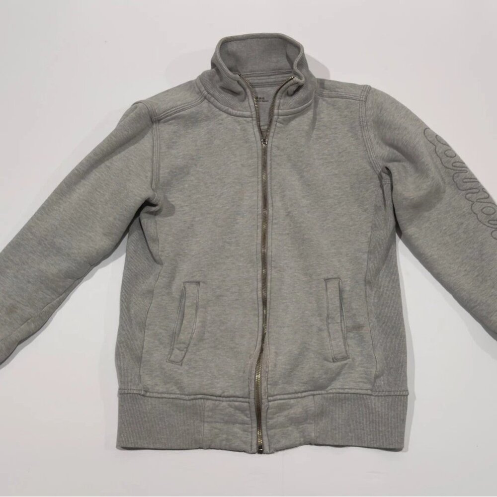 Carhartt Women’s Fleece Jacket XS Gray Full Zip Embroidered Sleeve Logo Workwear